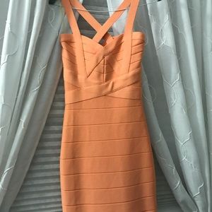 Tangerine bandage dress never worn !